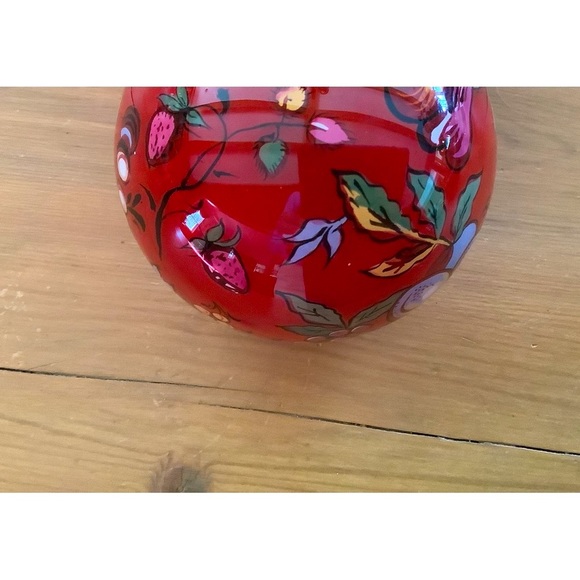 PIERRE DEUX FRENCH GLASS BALL ORNAMENT, RED, PEARS, GRAPES, PINEAPPLE FRUIT - Picture 6 of 12